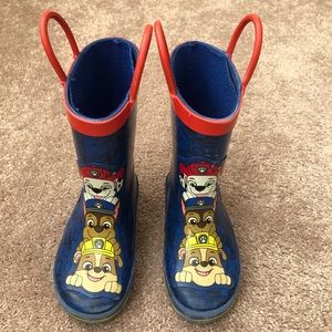Paw Patrol rain boots.
